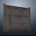 Modern Gray Concrete Wall With Textured Surface And Simple Border Design 3d model
