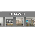 HUAWEI Digital Store Modern Storefront With Smartphones And Electronics Display Interior 3d model