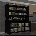 Modern Multifunctional Kitchen Sideboard With Glass Doors And Large Storage Capacity For Home Daily Use