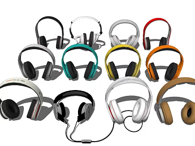 Over Ear Headphones With Various Colors And Styles For Audio Enjoyment 3d model