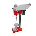 Red And Silver Bench Drill Press With Stable Base And Worktable