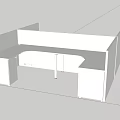 Modular Office Desk Workstation with Partition Dividers and Storage Drawers