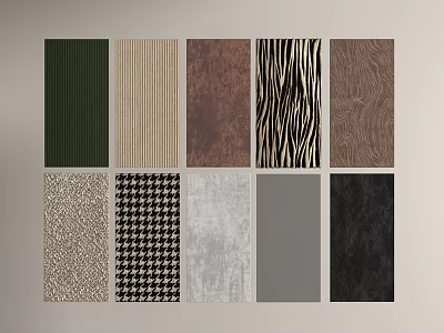 Various Textured Wall Panels with Different Colors and Design Styles 3d model