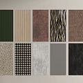Various Textured Wall Panels with Different Colors and Design Styles 3d model