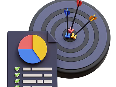 Outdoor Sports Equipment Durable Target with Arrows and Performance Chart Checklist 3d model