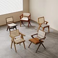 Modern Various Designs Single Chairs With Wooden Frame And Woven Back For Interior Decor