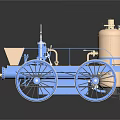 Vintage Steam Powered Car With Copper Boiler Blue Frame And Large Wheels