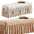 Elegant Linen Fabric Sofa Bench With Ruffled Skirt Cover For Living Room Bedroom Home Decoration