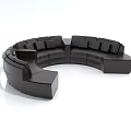 Modern Black Curved Sectional Sofa With Modular Design And Plush Comfortable Seats 3d model