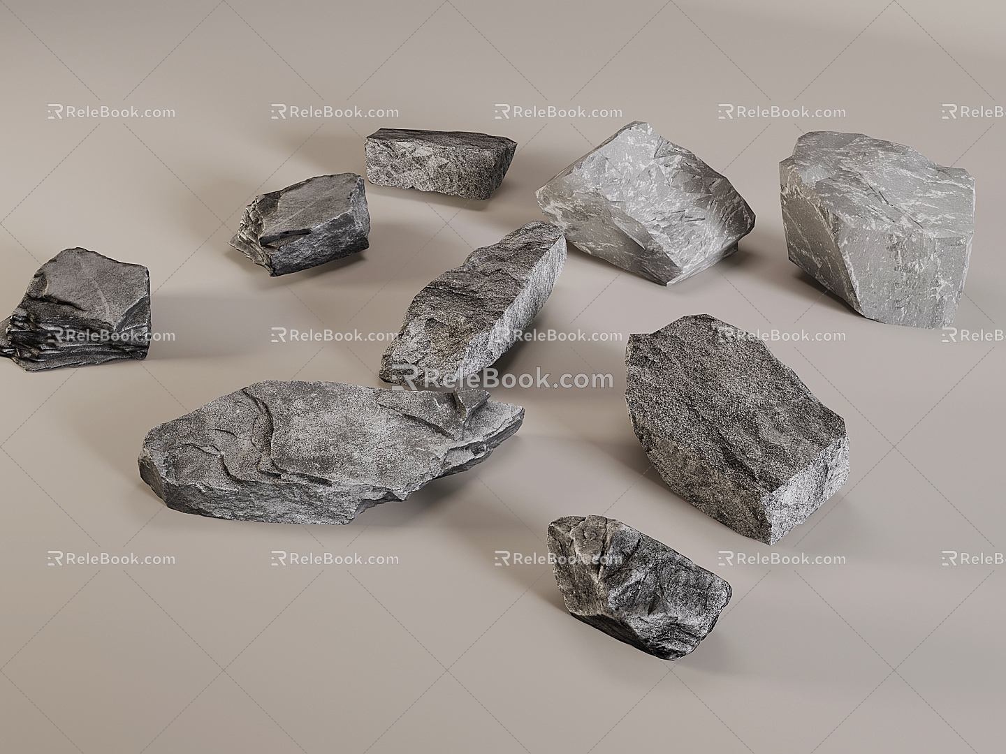 stone landscape stone rock stone 3d model