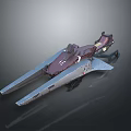 Sci Fi Spaceship Model Featuring Streamlined Design And Metallic Dark Finish 3d model