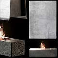 Modern Indoor Textured Stone Fireplace With Sleek Design And Burning Flames