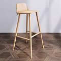 Nordic Bar Chair High Stool 3d model