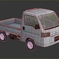 Vintage White Small Truck With Flatbed On Dark Background 3D Render 3d model