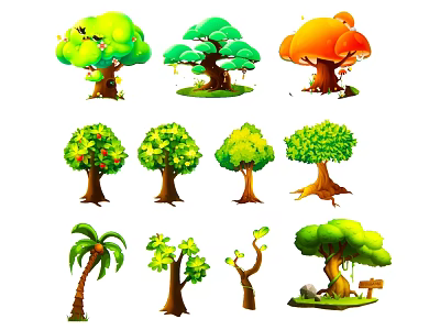 2D Cartoon Tree Silhouette 3d model 2D Cartoon Tree Silhouette 3d model
