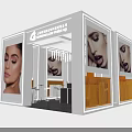 Laboratorio Cosmetico Beauty Exhibition Booth With Facial Ads And Interior Seating Area