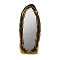 Decorative Modern Mirror With Gold Irregular Frame And Smooth Reflective Surface 3d model