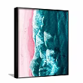 Two Panel Abstract Wall Art Paintings With Pink Teal Colors For Home Decor
