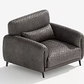 Modern Dark Gray Accent Chair with Woven Textured Fabric Comfortable Armrests Backrest and Black Legs