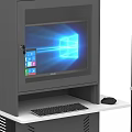 Mobile Information Kiosks in Public Facilities with Screens and Wheeled Stands