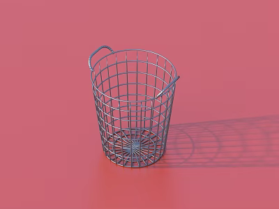 Practical Metal Wire Mesh Storage Basket With Handles For Home Organizing 3d model
