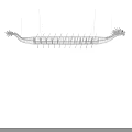 Intricate Dragon Boat Themed Wireframe Art Installation With Geometric Structure On Black Background