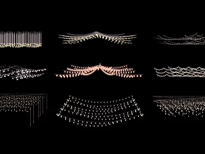 Hanging Decorative Lights With Various Patterns For Party And Home Decoration 3d model