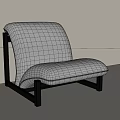 Modern Single Sofa with Gray Fabric Black Frame and Comfortable Stylish Design 3d model