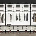 Modern Minimalist Open Wardrobe With Hanging Clothes Drawers And Storage Compartments