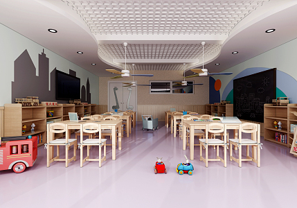 Modern Kindergarten Classroom 3d model