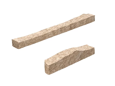 New Chinese Japanese Style Stone Bastone Stone Yellow Rust Stone Strip Stone July 3d model