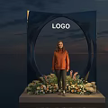 Popular Photo Check in Spot With Circular Design Logo And Flower Decorations