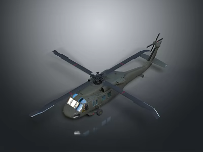 Realistic Military Helicopter Model With Main Rotor Tail Rotor And Cockpit 3d model