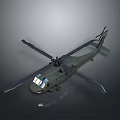 Realistic Military Helicopter Model With Main Rotor Tail Rotor And Cockpit