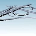 Modern Multi Lane Bridge Interchange With Overpass Road Connections And Structure 3d model