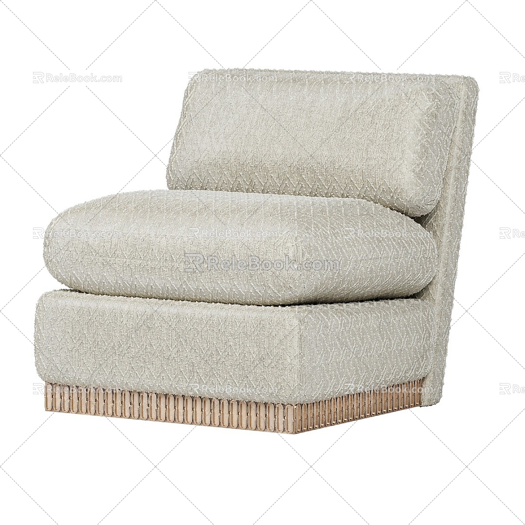 Nordic Simple Single Casual Sofa 3d model