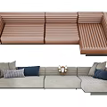 Modern L Shaped Modular Sectional Sofa With Comfortable Seats And Decorative Pillows 3d model