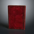Red Hardcover Book With Classic Dark Border And Textured Cover On Reflective Surface