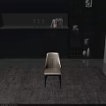 Modern Luxury Dining Chair With White Leather Seat Brown Accent Backrest And Black Metal Legs