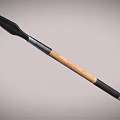 Long Traditional Handcrafted Spear With Wooden Shaft And Black Spearhead