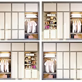 Modern Wardrobe Interior Design With Hanging Clothes Folded Storage And Shoe Shelves