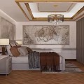 Modern Apartment Interior With Living Room Kitchen Island Counter Sofa Pendant Lights And Plants