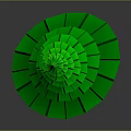 Green Layered Origami Plant With Tree Shape And Red Base Decor