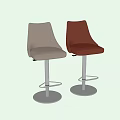 Modern Diamond Quilted Bar Stools With Leather Upholstery And Metal Base In Different Colors