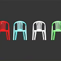Colorful Plastic Armchairs In Red Blue White And Green For Indoor Outdoor Furniture