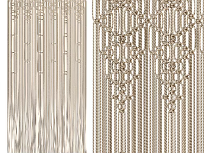 Delicate Metal Wall Decor With Striped And Interlaced Knot Chain Patterns For Home Interior 3d model