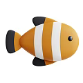 Cute Orange And White Striped Clownfish With Black Fins And Tail As Aquatic Animal