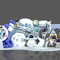 Space Theme Photo Check-in Spot With Astronauts Rocket Planets Moon And Balloons