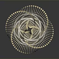 Golden Spiral Decorative Ornament With Rotating Metal Strips And Reflective Base