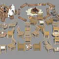Natural Wooden Table And Chair Sets With Various Designs For Living Spaces